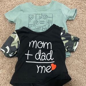 Cool Dude Green and Black Camouflage Kids T-Shirts